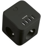 Huslog EMX-190224 Nabíjecí stanice, 12W 3xzásuvka, 4xUSB černá