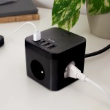 Huslog EMX-190224 Nabíjecí stanice, 12W 3xzásuvka, 4xUSB černá