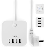 Nabíjecí stanice Huslog 12W 3xzásuvka , 4xUSB bílá