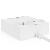 Huslog EMX-190124 Nabíjecí stanice 12W 2xzásuvka, 4xUSB bílá