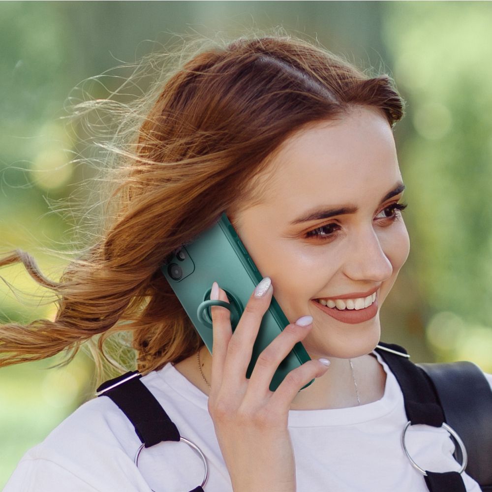SILICONE RING case for XIAOMI Redmi Note 14 4G (GLOBAL - 164,84mm x 78,15mm x 8,16mm) green