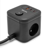 Huslog HUS1002 Nabíjecí stanice 20W 3xzásuvka, 2xUSB-C, 1xUSB černá
