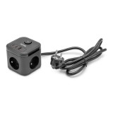 Huslog HUS1002 Nabíjecí stanice 20W 3xzásuvka, 2xUSB-C, 1xUSB černá