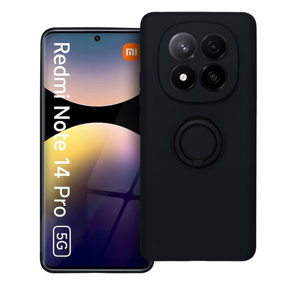 SILICONE RING case for XIAOMI Redmi Note 14 Pro 5G black