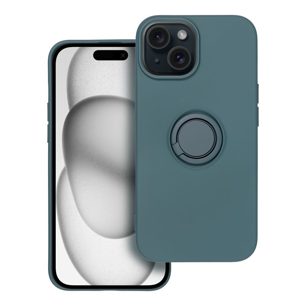 SILICONE RING case for IPHONE 15 green