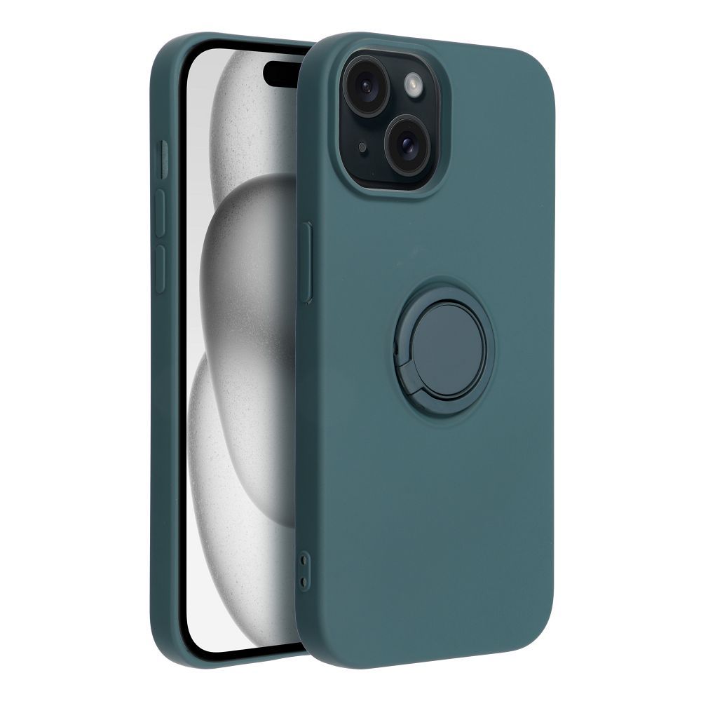 SILICONE RING case for IPHONE 15 green