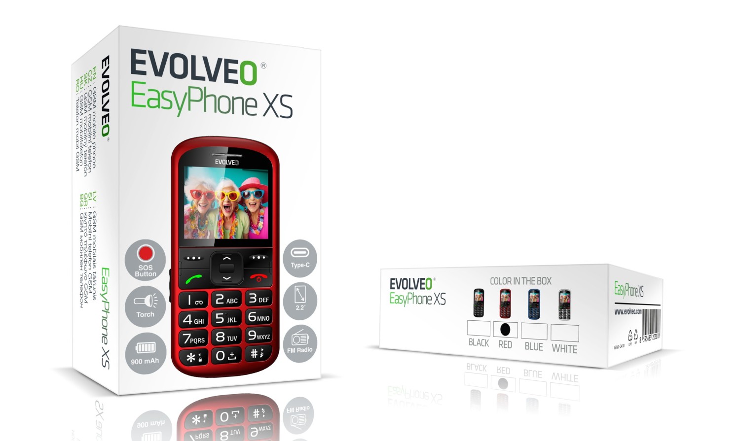Evolveo EasyPhone XS červená