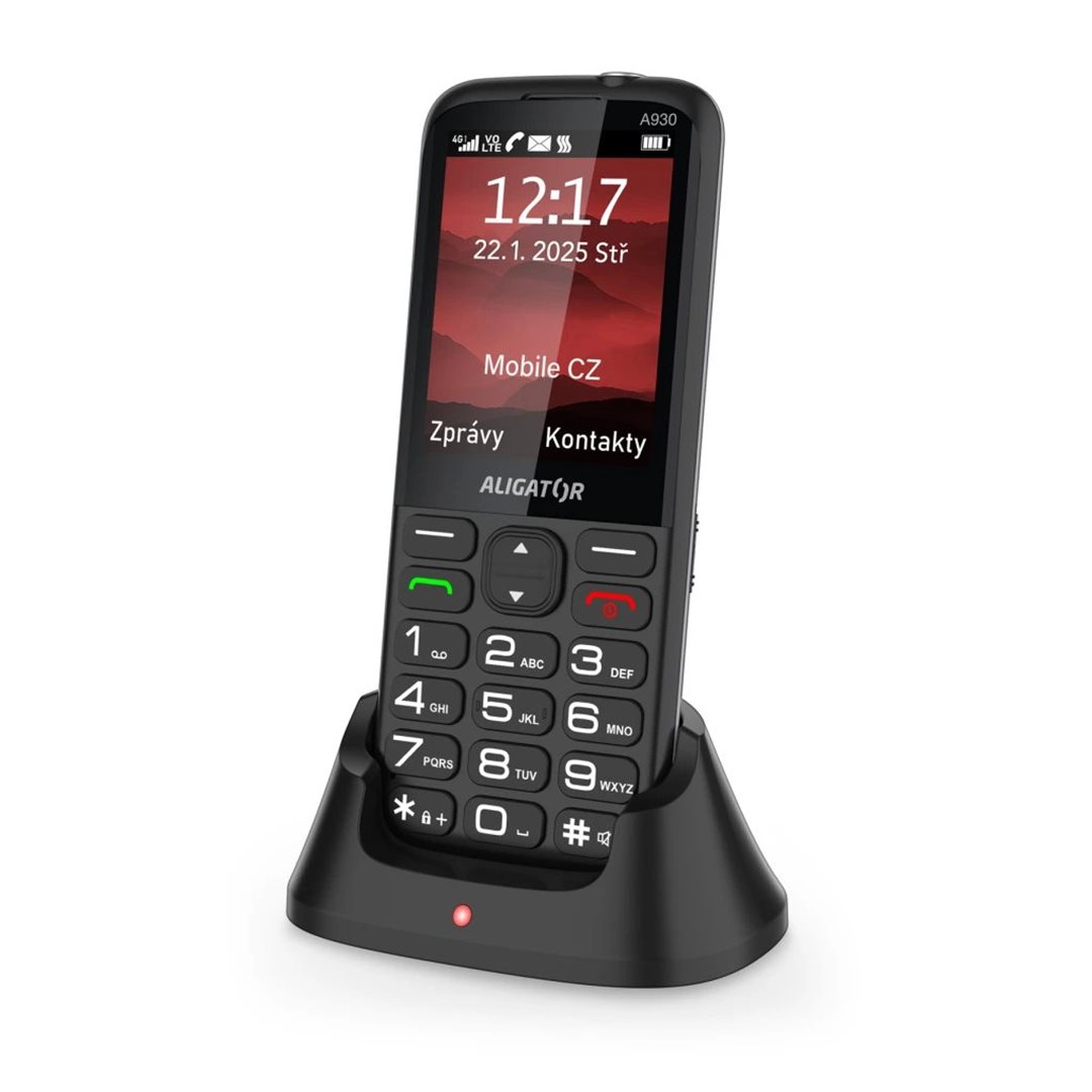 Aligator A930 GPS 4G Senior černá