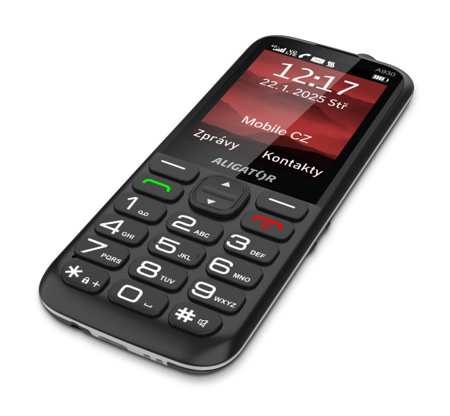 Aligator A930 GPS 4G Senior černá