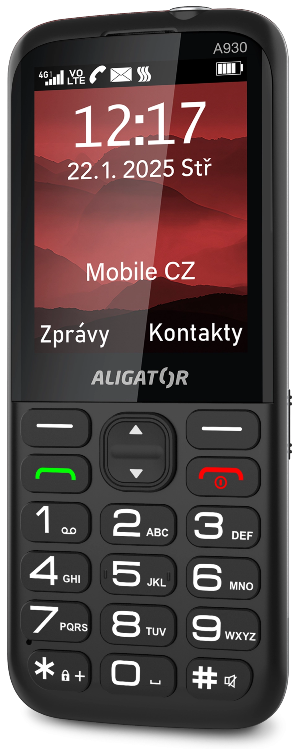 Aligator A930 GPS 4G Senior černá
