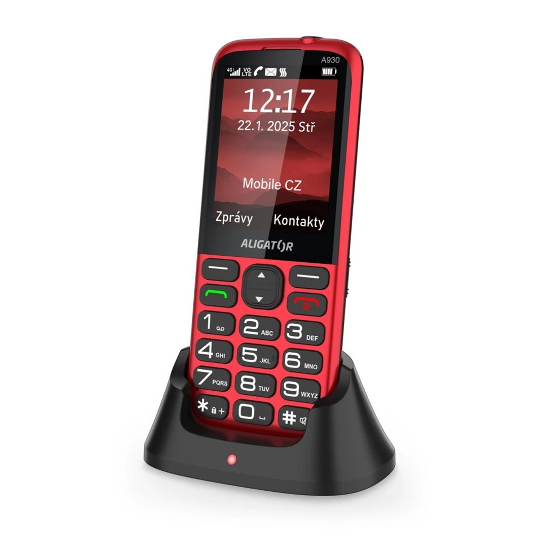 Aligator A930 GPS 4G Senior červená