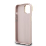 Guess PU Grained 4G Logo Stand Camera Frame Zadní Kryt pro iPhone 15 Pink