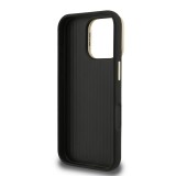 Guess PU Grained 4G Logo Stand Camera Frame Zadní Kryt pro iPhone 16 Pro Max Black