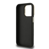 Guess PU Grained 4G Logo Stand Camera Frame Zadní Kryt pro iPhone 15 Pro Max Black