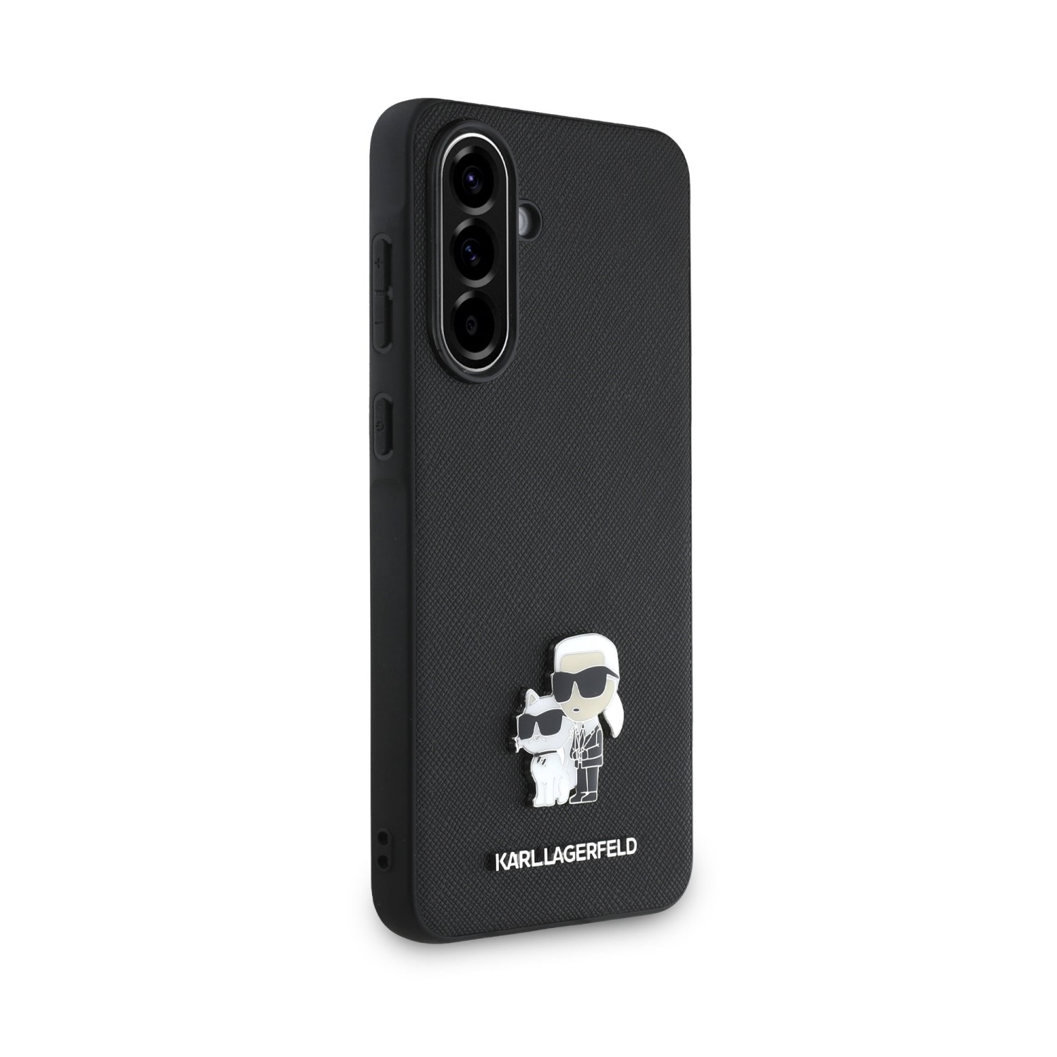 Karl Lagerfeld PU Saffiano Metal Karl and Choupette Zadní Kryt pro Samsung Galaxy A56 Black