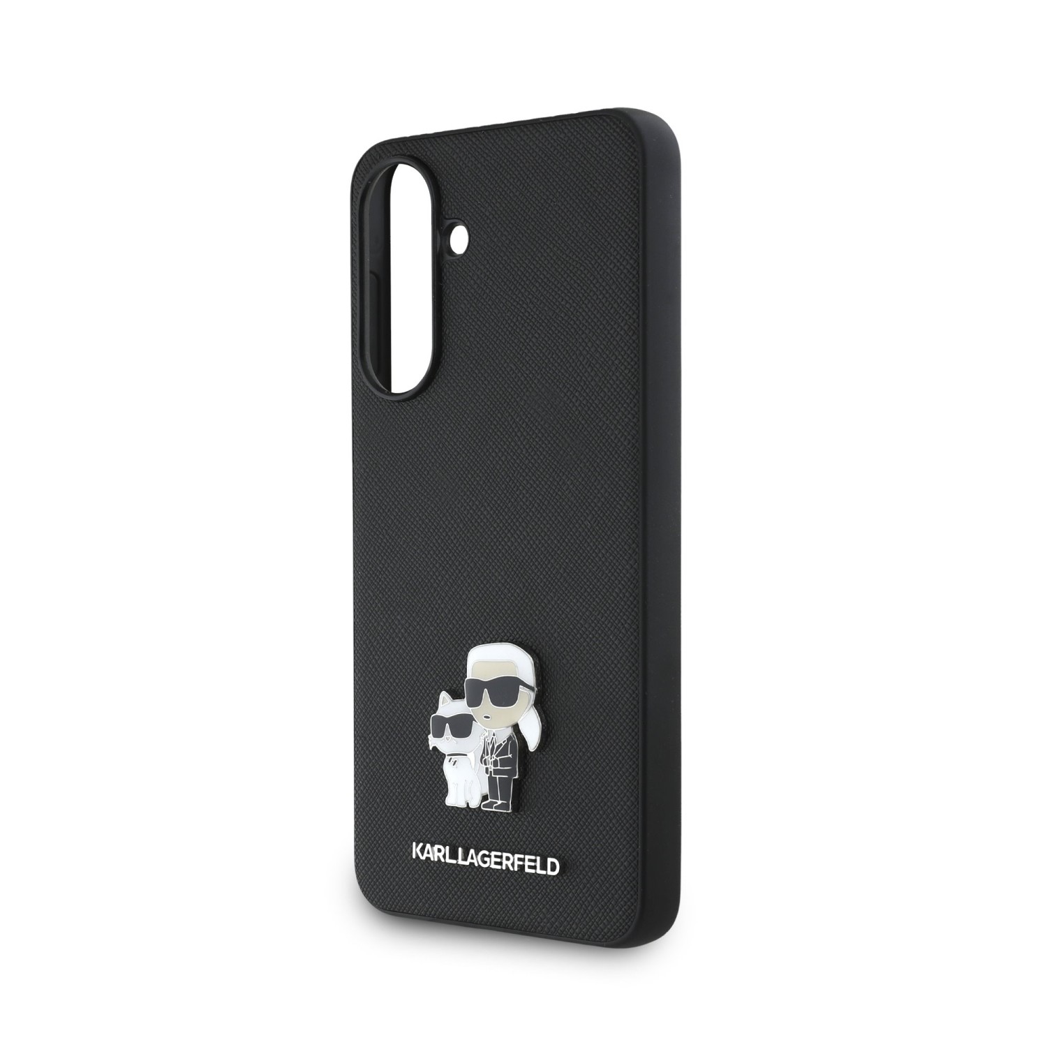 Karl Lagerfeld PU Saffiano Metal Karl and Choupette Zadní Kryt pro Samsung Galaxy A56 Black