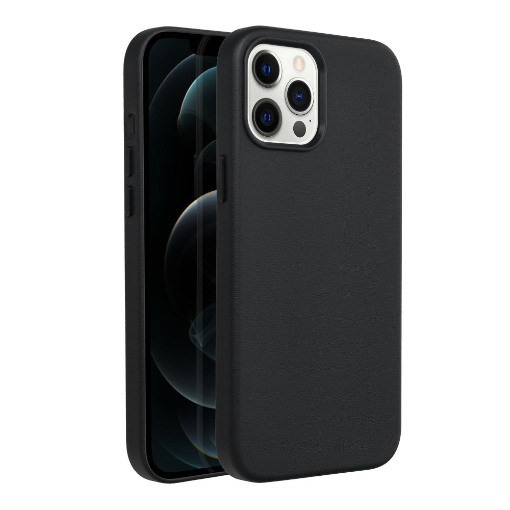 LEATHER MAG COVER case for IPHONE 12 Pro Max black