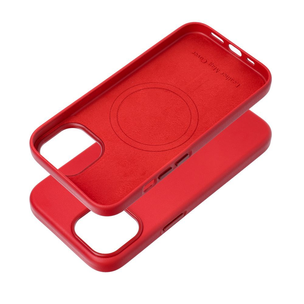 Zadní kryt LEATHER MAG COVER case pro Samsung Galaxy S25, red