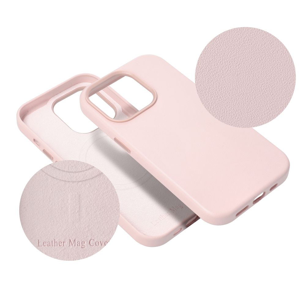LEATHER MAG COVER case for SAMSUNG S25 sand pink