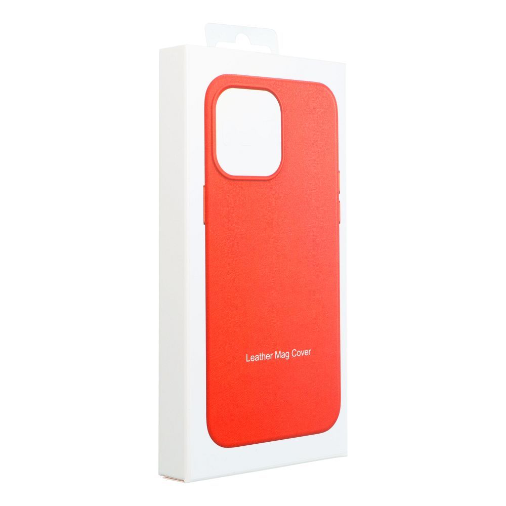 LEATHER MAG COVER case for IPHONE 16 red