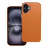 LEATHER MAG COVER case for IPHONE 16 Plus orange