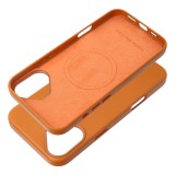 LEATHER MAG COVER case for IPHONE 16 Plus orange