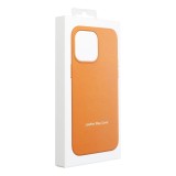 LEATHER MAG COVER case for IPHONE 16 orange
