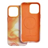 LEATHER MAG COVER case for IPHONE 14 Pro Max orange splash
