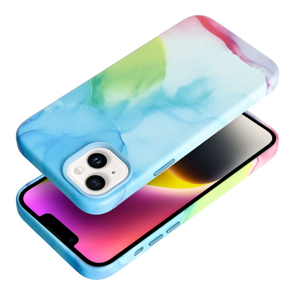 LEATHER MAG COVER case for IPHONE 14 Plus color splash