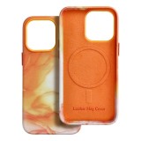 LEATHER MAG COVER case for IPHONE 13 Pro orange splash