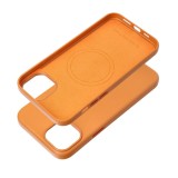 LEATHER MAG COVER case for IPHONE 15 Plus orange