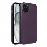 LEATHER MAG COVER case for IPHONE 15 Plus dark violet