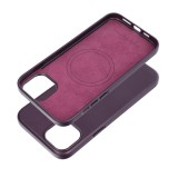 LEATHER MAG COVER case for IPHONE 15 Plus dark violet