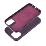 LEATHER MAG COVER case for IPHONE 15 dark violet