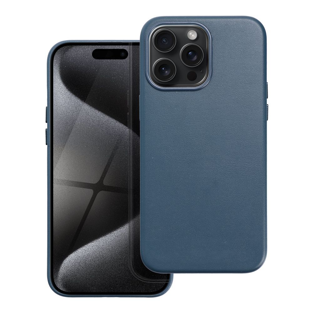 LEATHER MAG COVER case for IPHONE 15 Pro Max indigo blue