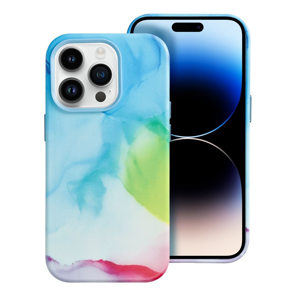 LEATHER MAG COVER case for IPHONE 14 Pro color splash