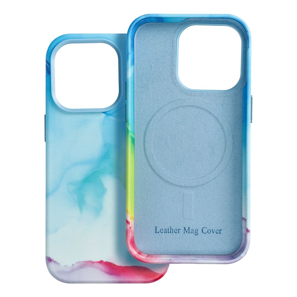 LEATHER MAG COVER case for IPHONE 14 Pro color splash