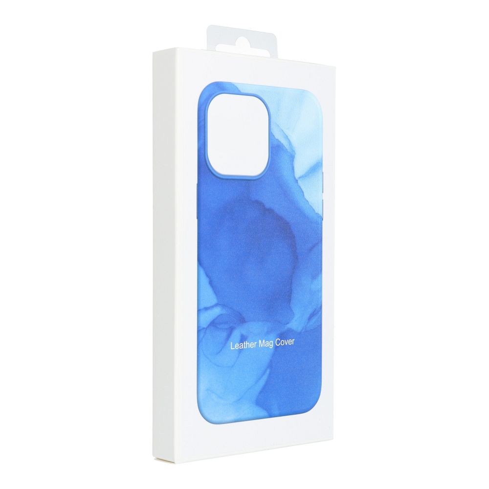 LEATHER MAG COVER case for IPHONE 13 Pro Max blue splash