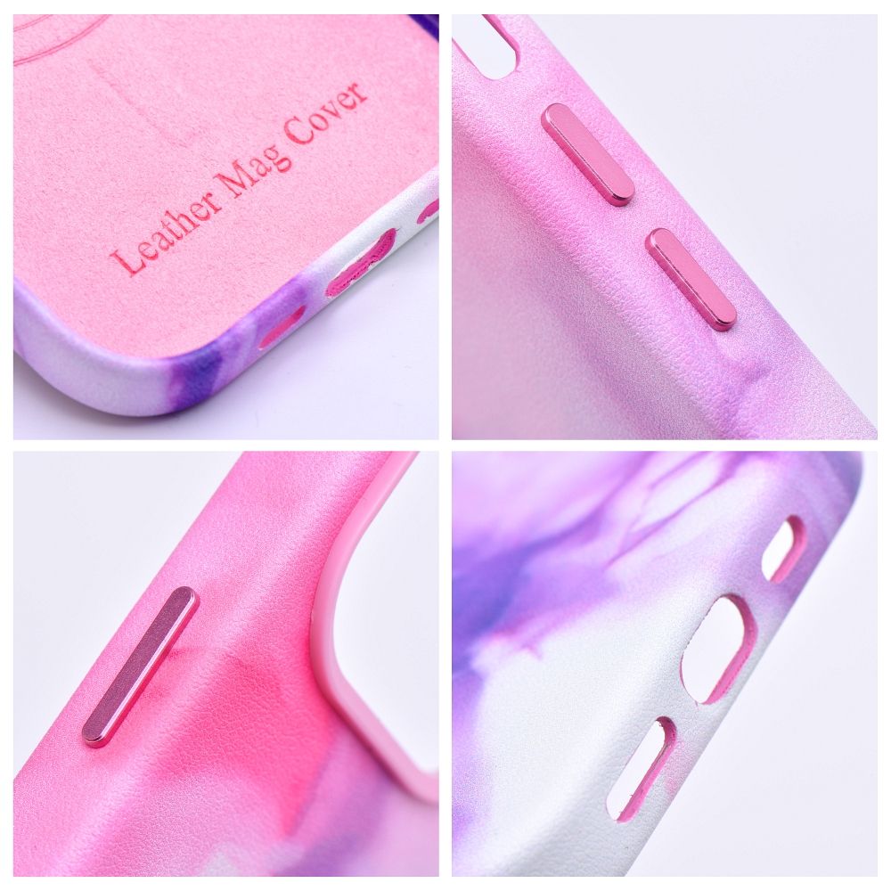 LEATHER MAG COVER case for IPHONE 13 Pro Max purple splash
