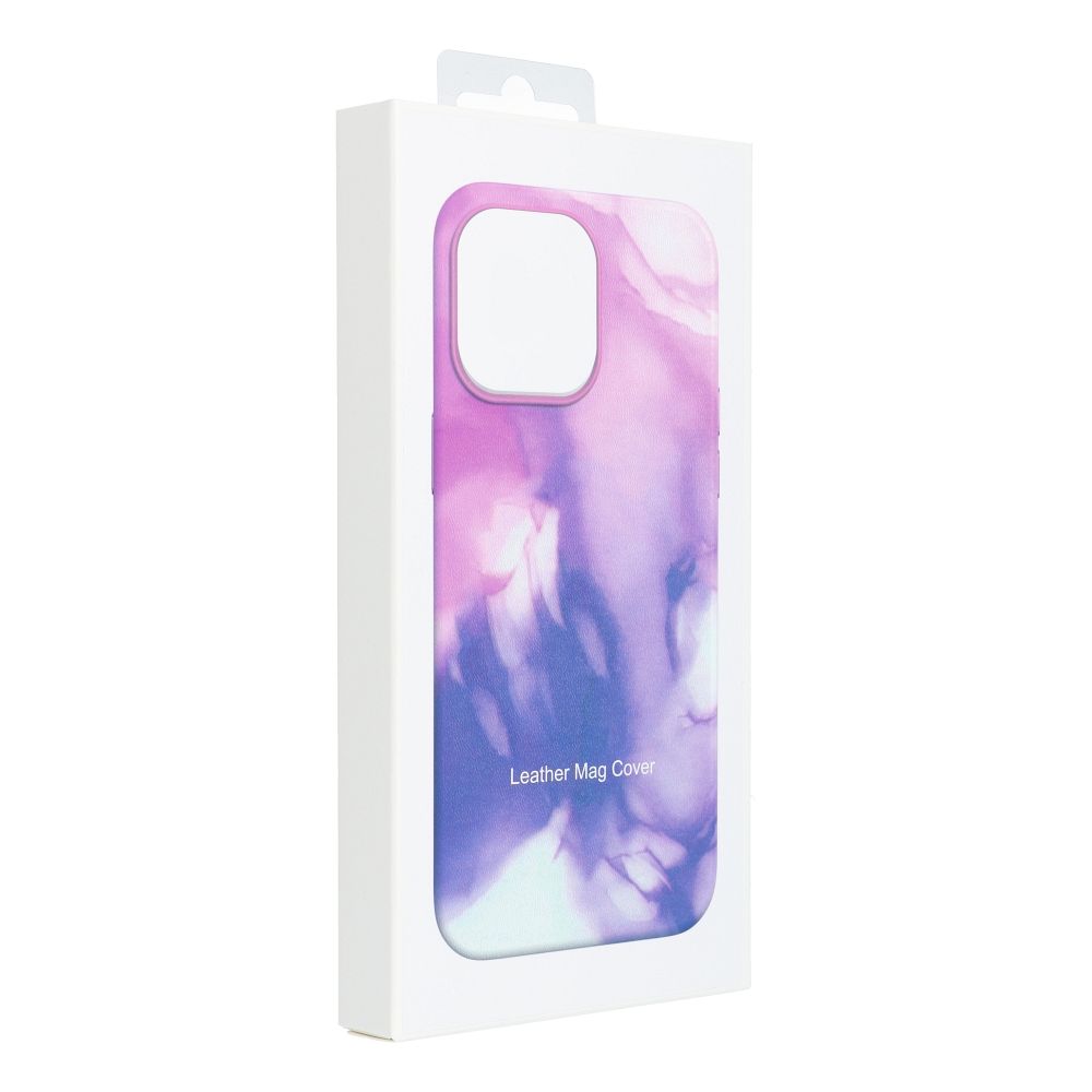 LEATHER MAG COVER case for IPHONE 13 Pro Max purple splash