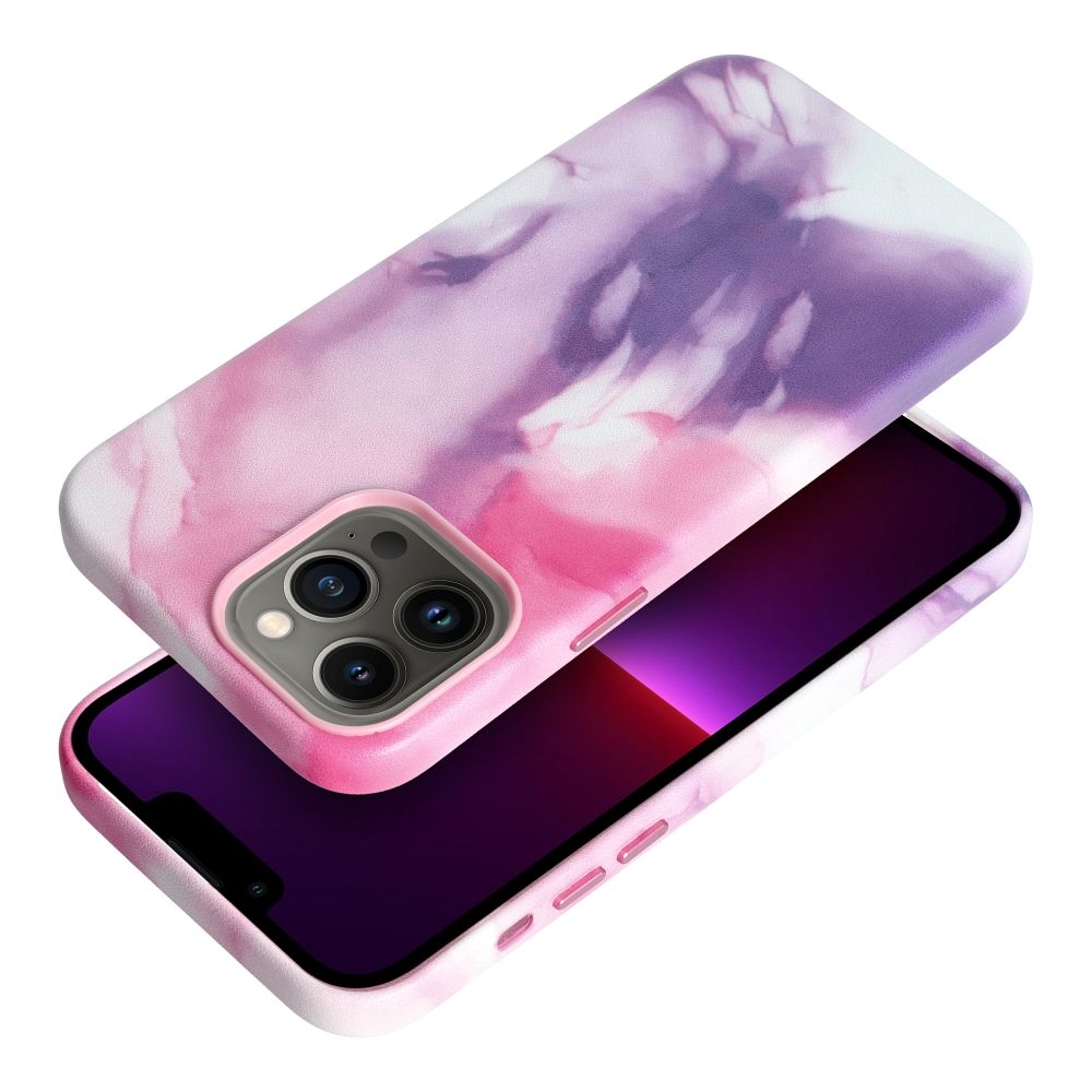LEATHER MAG COVER case for IPHONE 13 Pro Max purple splash