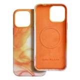 LEATHER MAG COVER case for IPHONE 13 Pro Max orange splash
