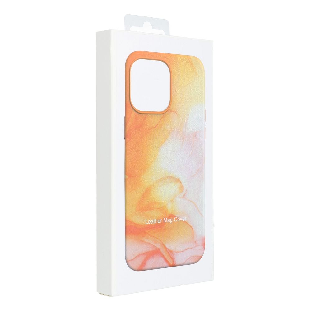 LEATHER MAG COVER case for IPHONE 13 Pro Max orange splash
