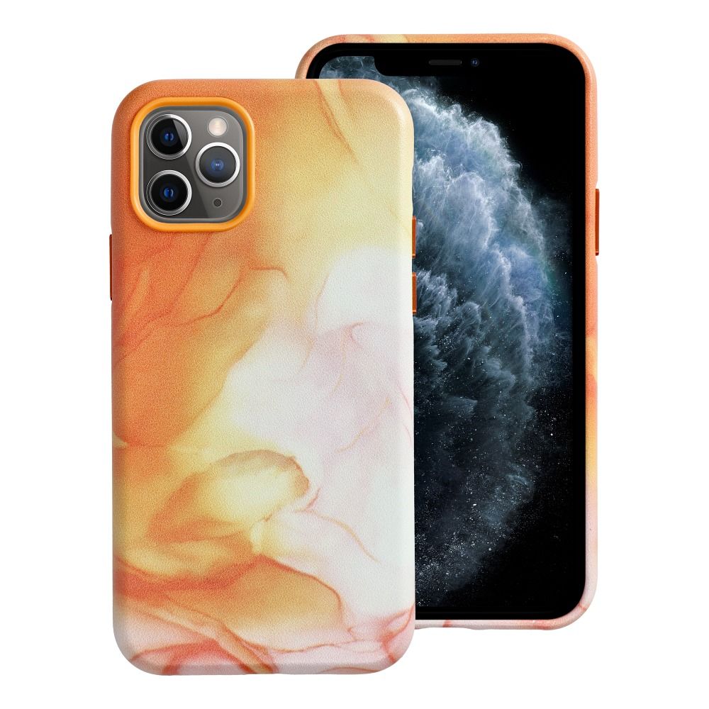 LEATHER MAG COVER case for IPHONE 11 Pro orange splash