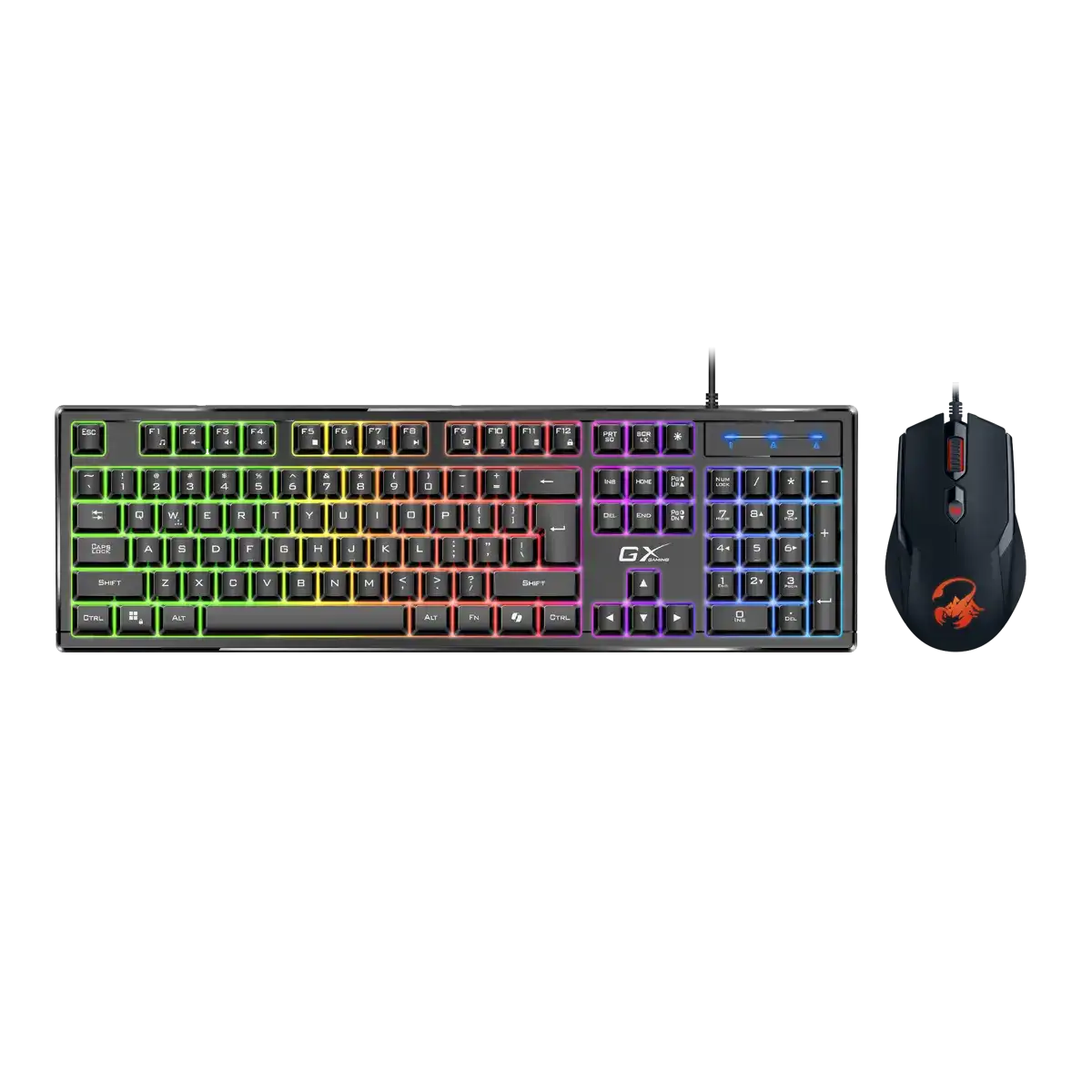 Genius GX Gaming Scorpion KM-GX6 /Set klávesnice a myši/Drátový/CZ+SK layout/USB/RGB/ černá