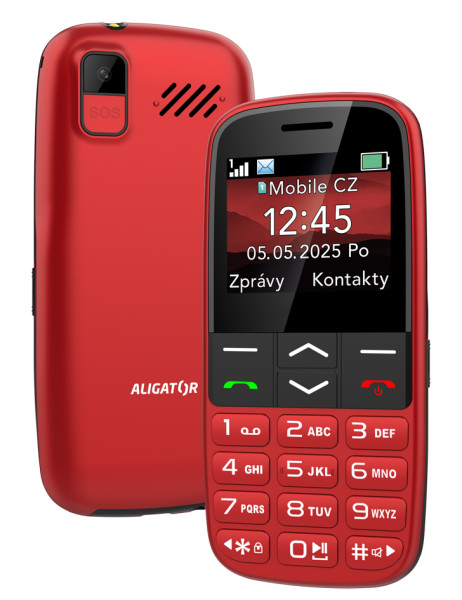 Aligator A770 Senior červená + stolní nabíječka