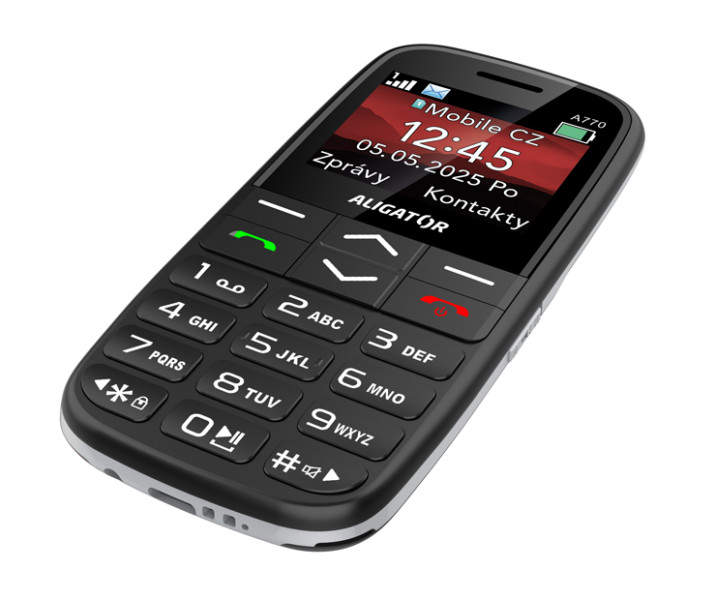 ALIGATOR A770 Senior černý + stolní nabíječka