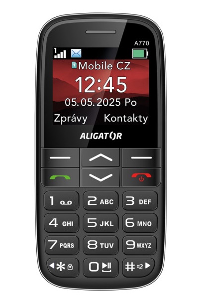 Aligator A770 Senior černá + stolní nabíječka