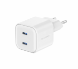 Swissten síťový adaptér /GaN/2x USB-C/20W Power Delivery/ bílá