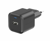 SWISSTEN SÍŤOVÝ ADAPTÉR GaN 1x USB-C 20W PD + 1x USB-A 18W QC ČERNÁ